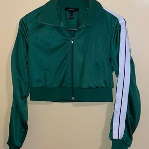 Green Cropped Track Jacket